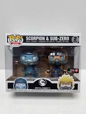 Funko Pop! Games Mortal Kombat X Scorpion And Sub-Zero 2 Pack Gamestop Exclusive • $55