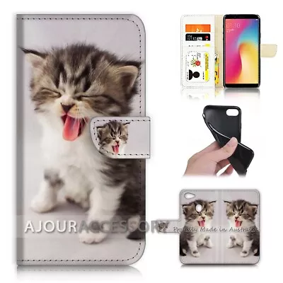 ( For Oppo A73 ) Flip Wallet Case Cover AJ40253 Cute Pussy Cat • $12.99