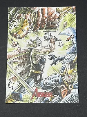 Marvel Greatest Heroes Sketch Card By Anthony J Tan Iron Man Vs Thor • $299.95
