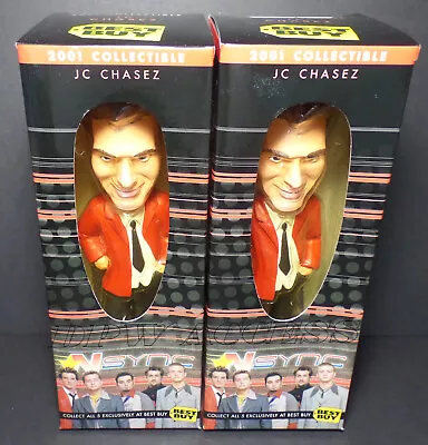 NEW 2PCS NSYNC JC Chasez N Sync Bobblehead Doll 8 In 2001 Best Buy COA Sealed • $24.94