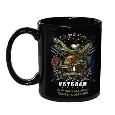 US Navy Veteran Prior Service USN Blood Sweat Tears Military Coffee Mug • $14.95