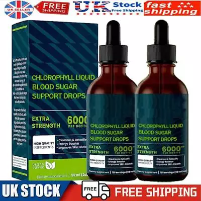 1-3X Chlorophyll All-Natural Extract Liquid Drops Water Soluble Mint 59ml 6000mg • £7.99