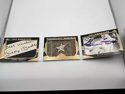 2023 Leaf Magnificence 1955 All Star Ticket Mickey Mantle Willie Mays Cut Autos • $12000