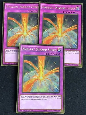 Yugioh Radiant Mirror Force Pgl3-en093 1st Gold X3 Nm • $3.99