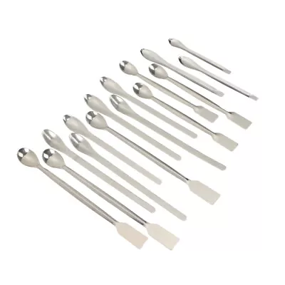  15 Pcs Medicine Stainless Steel Laboratory Micro Spatula Mixing Miniature • £10.98