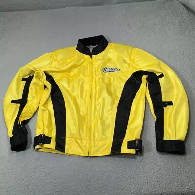 FirstGear Jacket Men Large Yellow Ballistic Armored Mesh Motorcycle Race Padded • $44