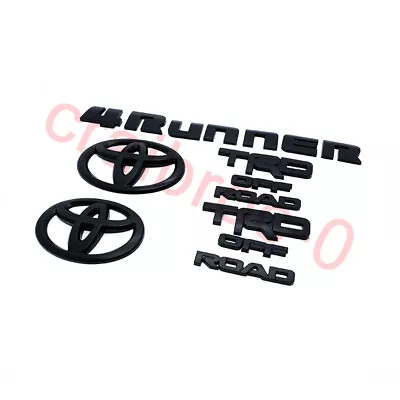 Overlay ! New 2014-2024 Toyota 4Runner Trd Off Road Matte Black Out Emblem Kit • $61.89