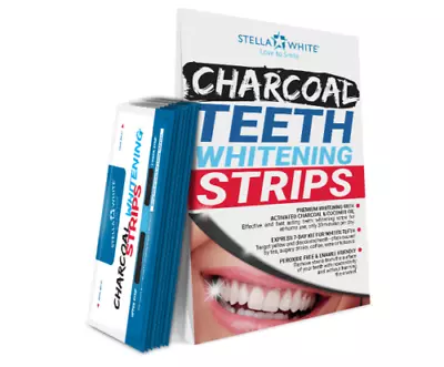 Stella White Premium Charcoal Teeth Whitening - 14 Strips 7 Day Kit • £3.95