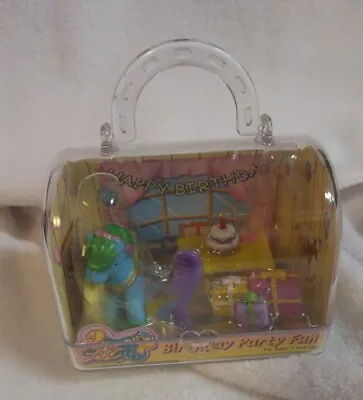 VINTAGE Pony Luv Birthday Party Fun With Case 2002 Tara Playset Miniature MLP • $8