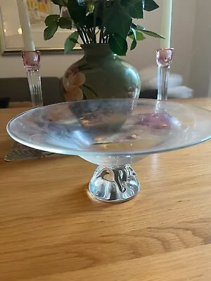 Steuben Crystal Glass Scroll Footed Centerpiece Bowl Signed • $49.99