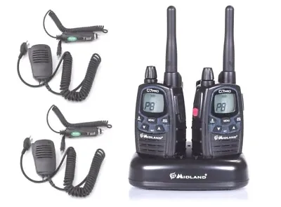 Walkie Talkie Midland G7 PRO+ Microphone Of Hand Chargers Car + Charger 220V • $162.01