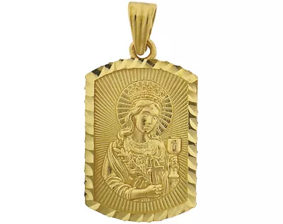 14K Gold Handcrafted Virgin Mary Madonna Holy Grail Pendant • $455.99