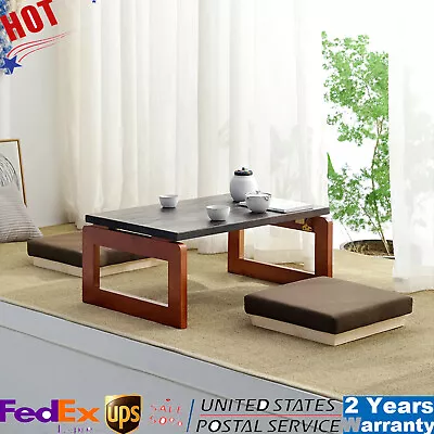 Brown Wooden Folding Coffee Table Low Tea Table Tea Picnic Table Asian Style US • $67.16