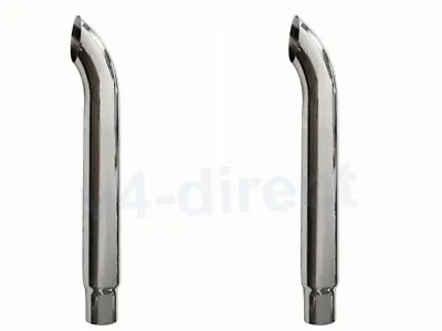 2PCS Chrome 6 -5 OD X36  Inch Length Curved Stack Pipe Exhaust Semi Truck Tube • $260