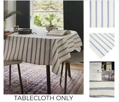 Threshold Tablecloth Spring Summer Farmhouse White Blue Striped 60 X 84 Oblong • $29.99