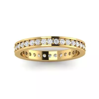 Eternity Anniversary Ring SI1 G 0.56 Carat Genuine Diamond 14K Yellow Gold RS 10 • $351.99
