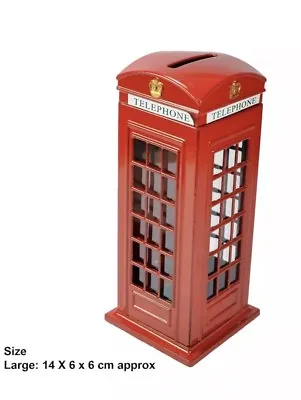 London Red Telephone Money Coin Box Piggy Bank Large British Souvenir Toy Gift • £8.99