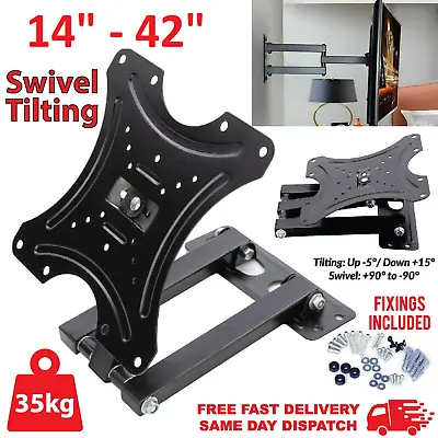 Full Motion TV Wall Bracket Mount Swivel Tilt 14 16 18 26 32 40 42 Inch LED LCD • £8.99