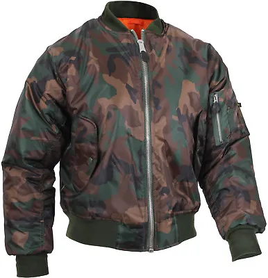 MA-1 Flight Jacket Military Bomber Coat Reversible Orange MA1 Army Air Force • $57.99