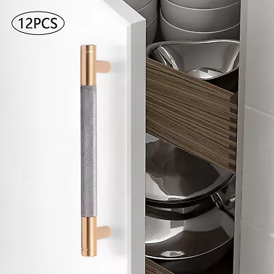 12 Pack Cabinet Handles Kitchen Bookcases Pulls Handles Gold Knurled Handles 5  • $24.70