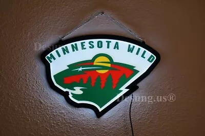 Minnesota Wild  2D LED 14  Neon Sign Lamp Light Hanging Nightlight Beer EY • $90.99
