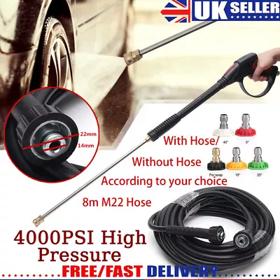 4000PSI High Pressure Washer Spray Gun And Washing Hose Kit For Car Jet Lance UK • £35.99