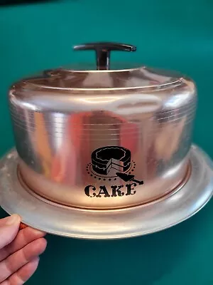Vintage MCM West Bend Rose Gold Round Cake Carrier Plate Locking Lid • $14.97