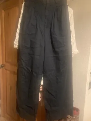 Ladies SAPHIRE WEST Black Linen Casual Trouser Suit (top/trousers) - Size 12/Med • £29.99