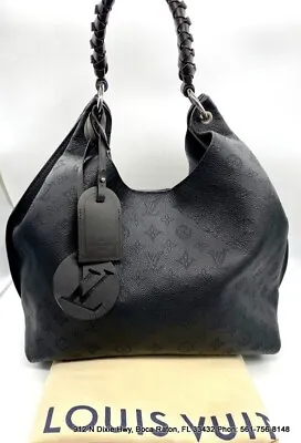 Louis Vuitton Mahina Carmel Hobo  Leather Bag  Black • $2999.99