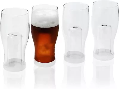 19.6 Oz IPA Pilsner Beer Glasses Set Of 4 Double Wall Isolate Ice Cubes • $65.99