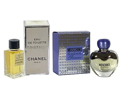 £29.99 • Buy Mini Miniature Moschino Toujours Glamour & Chanel Cristalle Women Perfume
