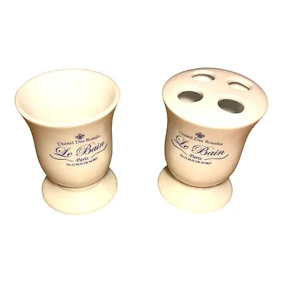 Vintage Le Bain Paris Le’hotel Des Royales Ceramic Soap/Tooth Brush Holders • £18