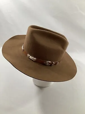 Wrangler Riata Hat Rodeo Queen Wool Pecan Headband Silver Hearts Small 6-7/8 • $80.50