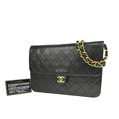 CHANEL CC Matelasse 25 Chain Shoulder Bag Leather Black GHW Vintage 375RJ647 • $2580