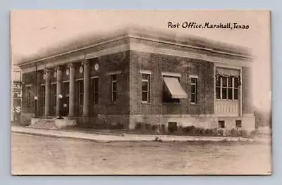 Post Office MARSHALL Texas RPPC Antique Harrison County Photo Postcard 1926 • $29.99