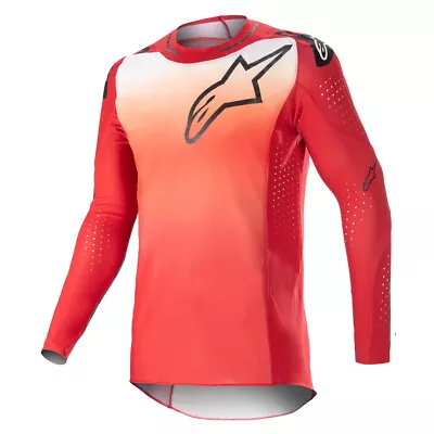 Alpinestars Supertech Risen Red/White MX Off-Road Jersey Men's Sizes SM - 2XL • $29.99