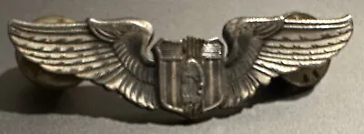 WWII Sterling Silver Filled US Military Pilot Wings Pin - 2” - *Damaged*?? • $29