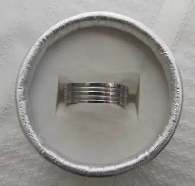 Stainless Steel Stripes Design Band Ring Size 9 #ST320 • $12.99