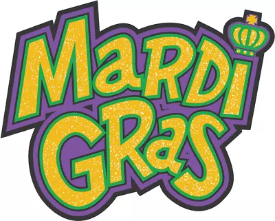 Mardi Gras Crown Art Car Bumper Sticker Decal • $2.75