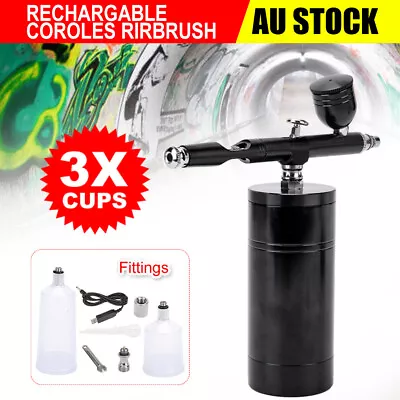 Spray Gun Kit Mini Air Brush Airbrush Compressor Paint Art For Art Craft Model • $41.85