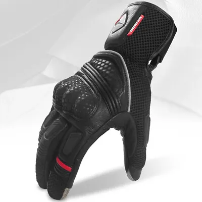 Motorcycle Gloves Goatskin Leather Touch Screen Windproof Motobike Riding Gloves • $24.99