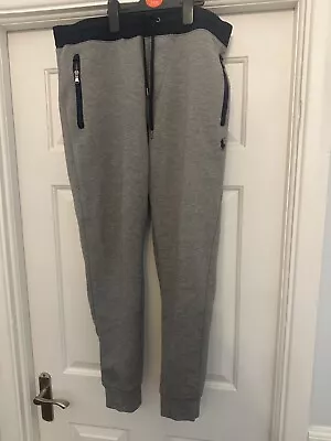 Polo Ralph Lauren Grey Sweatpants Joggers With Blue Contrast Detailing Size M • £0.99