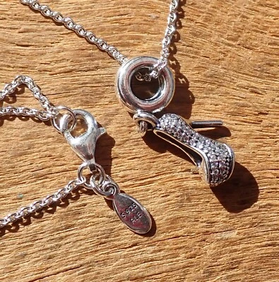 $45 • Buy Pandora Shoe Charm  And Sterling Silver Necklace