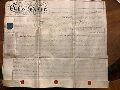 Antique Vellum Manuscript Document 1847 Kensington • $65