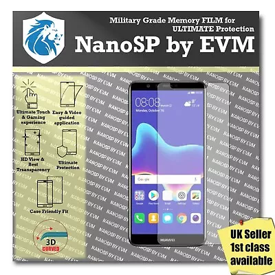 NanoSP Huawei Y9 2018 TPU Screen Protector FILM Hydrogel COVER • £3.99