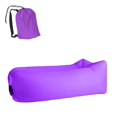Purple Air Beach Bed Sleeping Bag Lazy Chair Lounge Beach Sofa Bed Inflatable Ca • $19.50