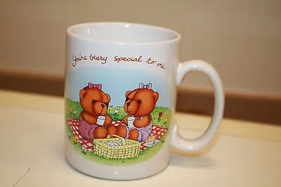 AVON Coffee Mug You're Beary Special To Me..Bears Picking Flowers Picnic B12   • $7.20