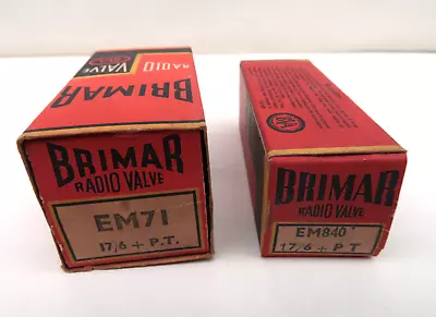 Brimar 2 Tube Magic Eye EM71-EM840 Valve Radio Lamp 1940-60 • $85.05