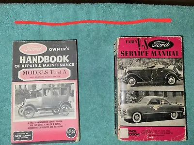 2pc Floyd Clymer's Ford Model A And T Handbook AND Early V8 Ford Service Manual  • $19.99