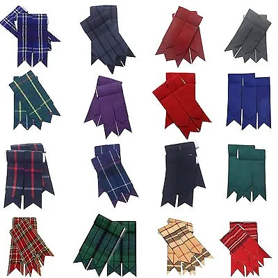 £3.49 • Buy Scottish Kilt Sock Flashes Various Tartans/Highland Kilt Hose Flashes Pointed